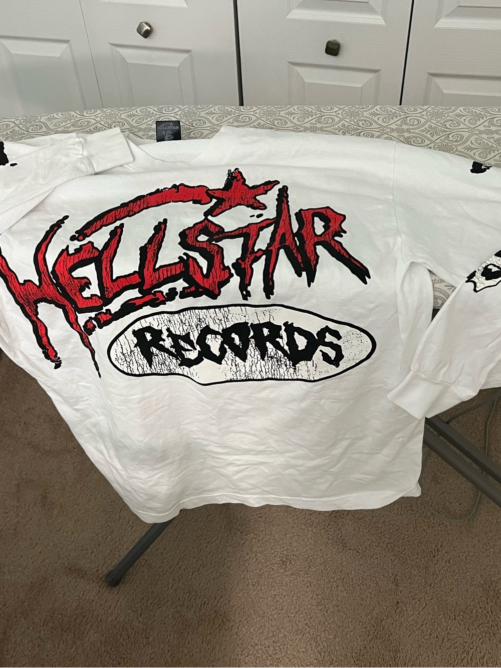 Hellstar Records White Long Sleeve Graphic Tee